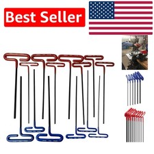 Professional 14-Piece Alloy Steel Hex T-Key Set with Cushion Grip - Made in USA