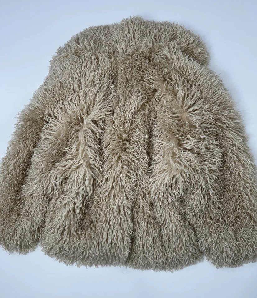 Free People Stargazer Ivory Faux Fur Oversized Jacket Curly Teddy Coat Sz S NWT - Image 4 of 4