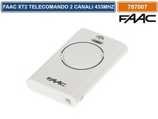 FAAC XT2 TELECOMANDO 2 CANALI 433MHZ BIANCO TRASMETTITORE ORIGINALE ROLLING CODE