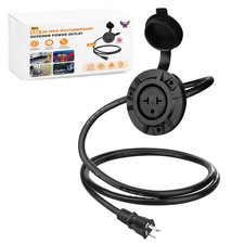 Universal 5-In-1 Outdoor Power Outlet, RV Shore Power Outlet Charger Plug,15A 12