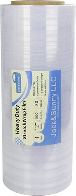 Film Stretch 12'' 80 Gauge 1000FT para Mudanza y Embalaje Industrial Transparente