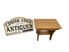 66601   Solid Oak  Footstool Bench Stool