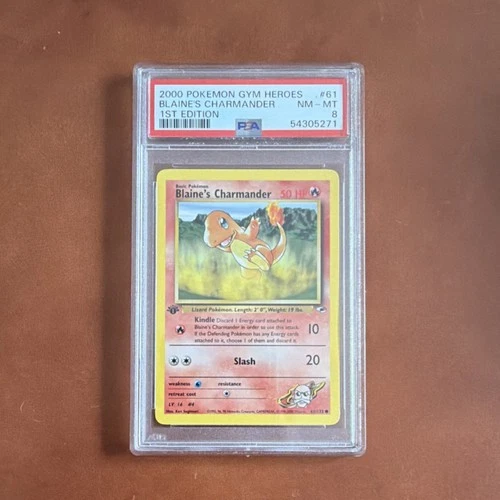 Pokémon TCG Blaine's Charmander Gym Heroes 1st Edition PSA 8 #61/132 English