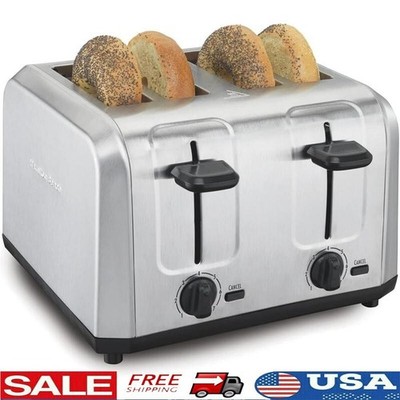 4 Slice Toaster Extra Wide Slots  Auto Shutoff Crumb Tray Cancel Bagel Bread New