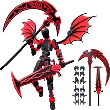 T13 Action Figure Set - Titan 13 Robot, Dummy 13, 3D 5.5 inches, Black Red