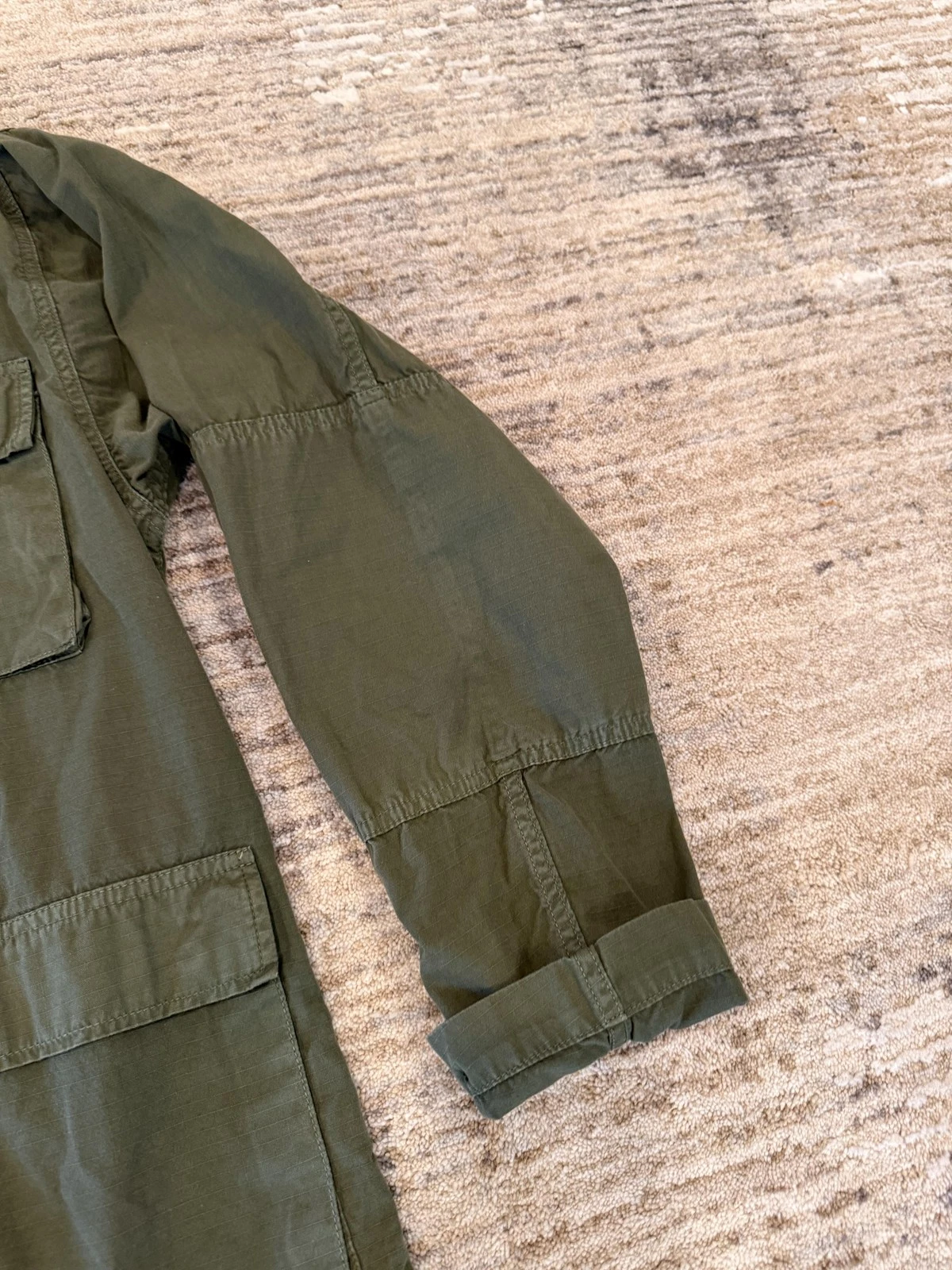 Tellason Jacket Mens Medium Green Cotton Military Field Utility Made In Italy image 10
