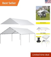 10x20 Ft Waterproof Carport Canopy Cover - Ideal for Outdoor Events & Vehicles