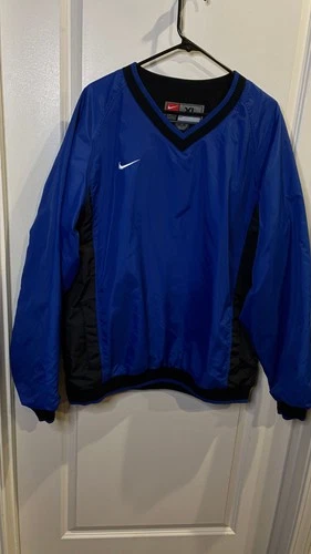Nike Team Lined Windbreaker V Neck Pullover Blue Black XL - product listing photo