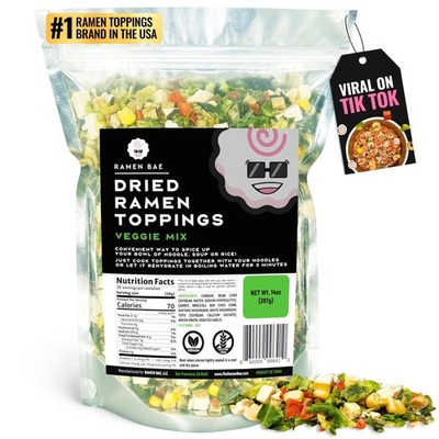 Ramen Bae Veggie Mix Dried Toppings - Low Fat, 14 Ounce (Pack of 1)