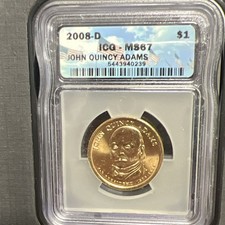 2008-D $1 John Quincy Adams Presidential Dollar ICG MS67 UNC 5443940239