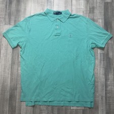 Polo Ralph Lauren Turquoise Cotton Short Sleeve Polo Size XL Made In USA