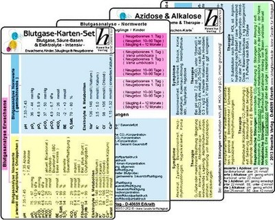 Blutgase-Karten-Set - Medizinische Taschen-Karte: Bestehend aus unseren Karten: 