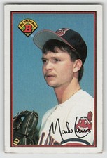 1989 Bowman Baseball MARK LEWIS - Extended Portrait Autograph Rookie Card #87. rookie card picture
