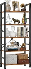 5 Tier Bookshelf Free Standing Bookcase W/ Open Storage Shelves