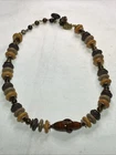 Vtg Miriam Haskell Signed Orange Brown Tan Gold Disc Choker Necklace 16”