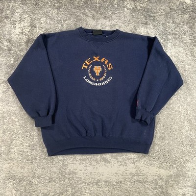Vintage Texas Longhorns Sweatshirt Mens XL Blue Stitched Logo 90s Y2K Crewneck