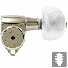 Hipshot Grip-Lock Open-Gear LOCKING Tuners SMALL DOME PEARL Buttons 3x3 NICKEL