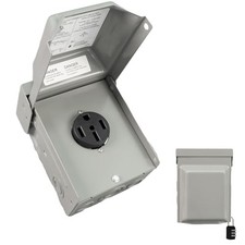 50 Amp NEMA Power Outlet Box 125/250 Volt, Heavy Duty Lockable 14-50R