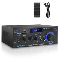 Stereo Home Audio Amplifier Receiver AK45, 400W Bluetooth 5.0 HiFi Stereo Power