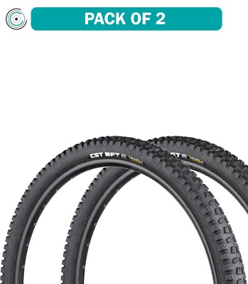 Pack of 2 CST BFT Plus Tire 29 x 3.0 Clincher Wire Steel Black Mountain Bike