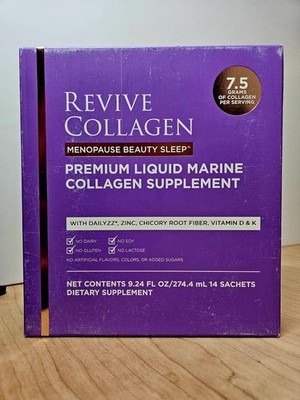 REVIVE Collagen Menopause Beauty Sleep Liquid Marine 14 Sachets 7.5gb Exp 10/26