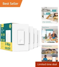 Smart Lighting Made Easy - 3-Way Switch 4 Pack with Remote Control & Automation