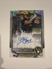 Brady Ebel 2025 Bowman Draft Chrome #BMA-BE Mega Box Mojo Refractor Auto Brewers