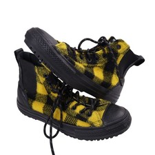 Vintage Convers x Woolrich Womens 9 Wool High Top Sneakers Yellow