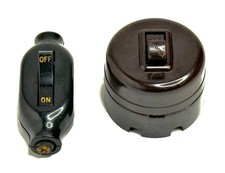 Vintage Hubbell Bakelite Inline Rocker Toggle Switch Leviton Surface Mounted Vintage Hubbell Bakelite Inline Rocker Toggle Switch Leviton Surface Mounted
