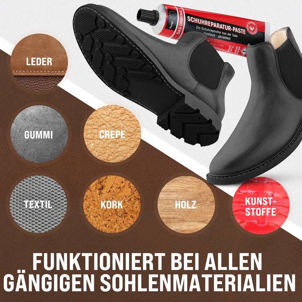 Langlauf Reparaturpaste, anthrazit zur günstigen Schuhreparatur - Flüssiggummi - Bild 4 von 4