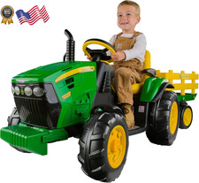 Peg Perego John Deere12 Volt Multi-Speed Ride on Ground Force Tractor Trailer