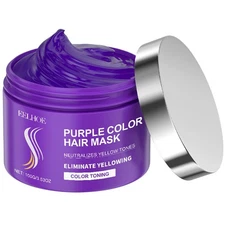 Purple Hair Mask with Keratin, Deep Conditioner and Toner for Blonde, Brassy ...