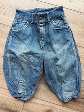 Antique Vintage Youth Kids Petite Distressed Blue Jeans 1930s 40s 50s 60s 