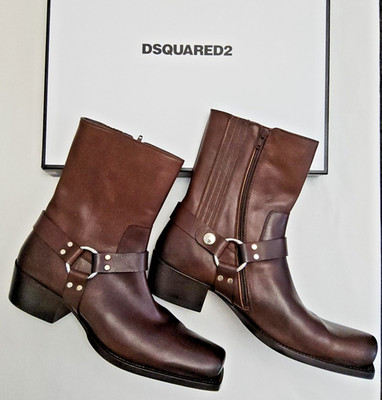 DSQUARED2  Ring Leather Biker BootsNeu! Gr. 46  (14)