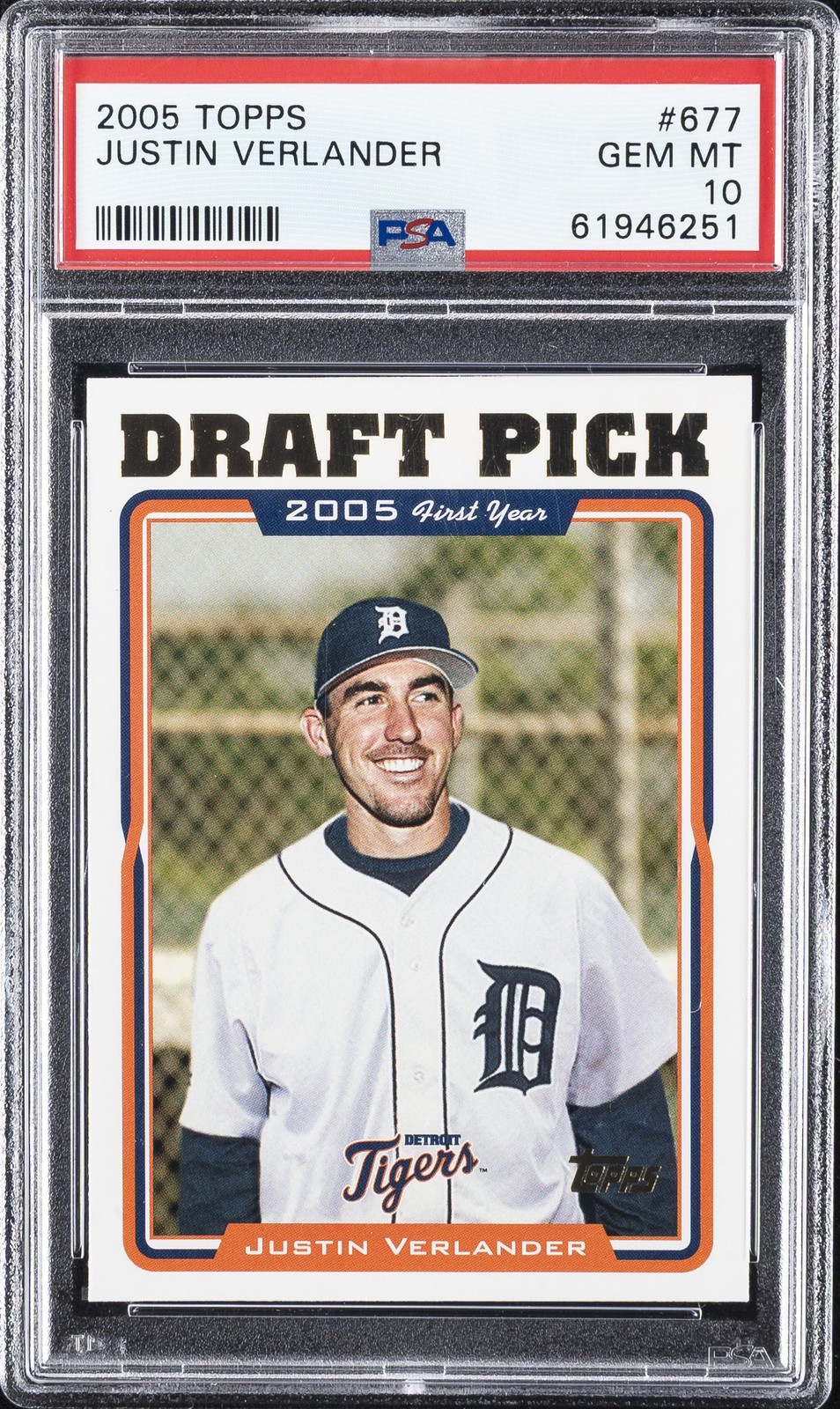 2005 TOPPS #677 JUSTIN VERLANDER ROOKIE RC PSA 10