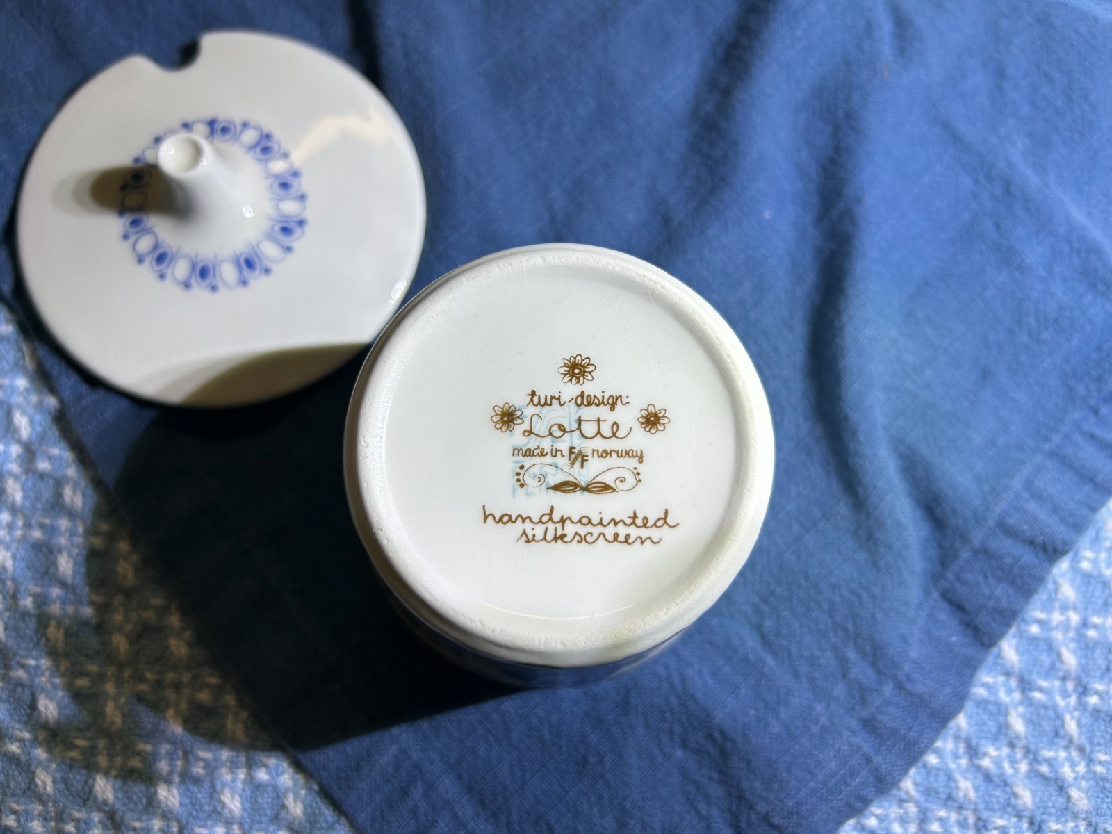 Vintage Figgjo Flint Turi-Design Norway Sugar Bowl With Lid (NO cracks or Chips