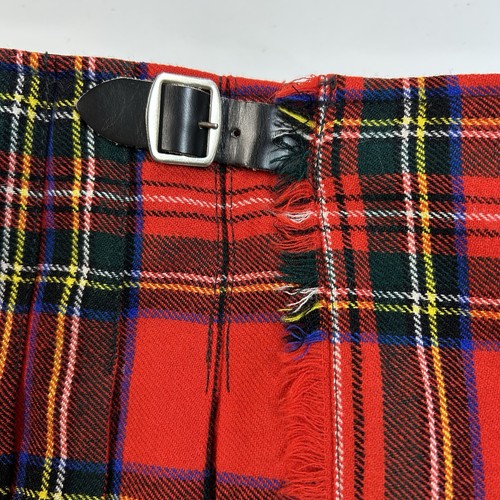 Vtg Triminghams Bermuda Youth 12 Red Plaid Royal Stewart Wool Pleated Wrap Skirt - Picture 5 of 8