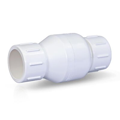 PVC Inline Check Valve for Backflow Prevention 1-1/2'' Solvent Connections Wh...