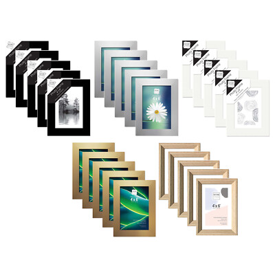 4''x6'' Bordüre Glas Bild Fotorahmen Portrait Tischplatte Wandbehang (6er Pack)