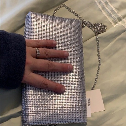 Silver Chain Crossbody Clutch - Picture 6 of 12