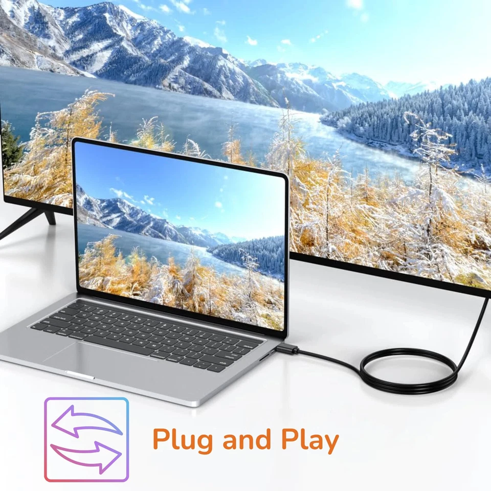 HDMI to VGA Cable Monitor Lead PC XBOX Laptop Converter Adapter (Bidirectional) - Image 2 of 4