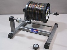 Super Spooler Holder/Winder in Silver/Black Text for fishing line, Line Spooler