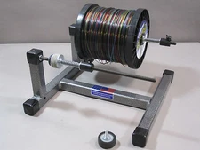 Super Spooler Holder/Winder in Silver/Black Text for fishing line, Line Spooler 
