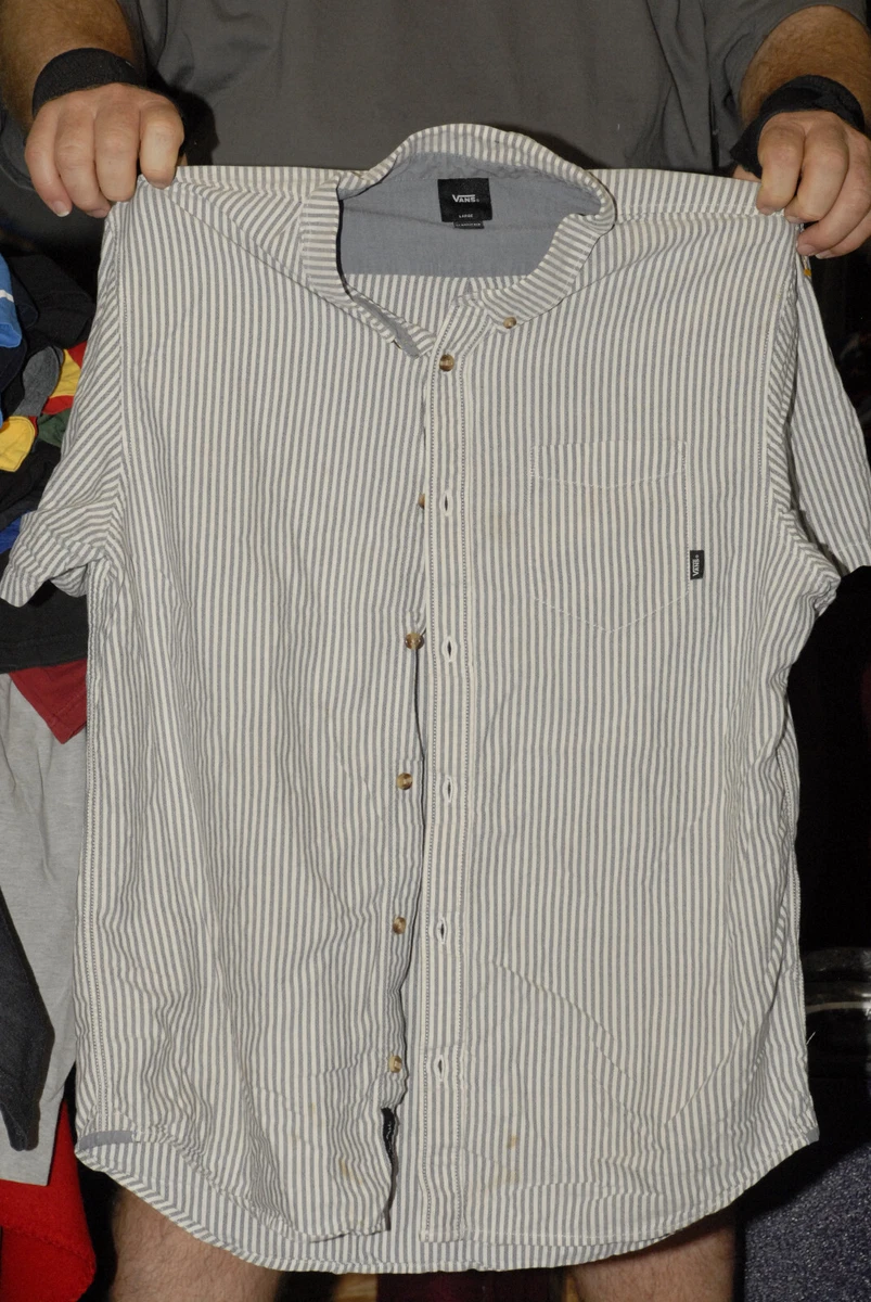 Vans Button Up casual dress shirt Large soft cotton skater stoner Near mint nm