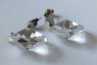 Vintage 1970s USSR Soviiet Era Clear Crystal Brass Dangle Drop Stud Earrings — photo 10
