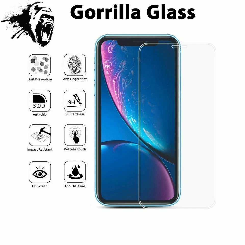 4X Gorilla Tempered Glass Screen Protector for iPhone 15 13 12 11 14 Pro Max, XR - Image 2 of 4