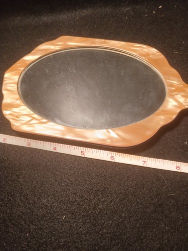 Bakelite/ Lucite? 15 Inch Hand Vanity Mirror - Picture 2 of 5