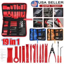 19Pcs Car Trim Removal Tool Set Hand Tools Pry Bar Panel Door Interior Clip Kit