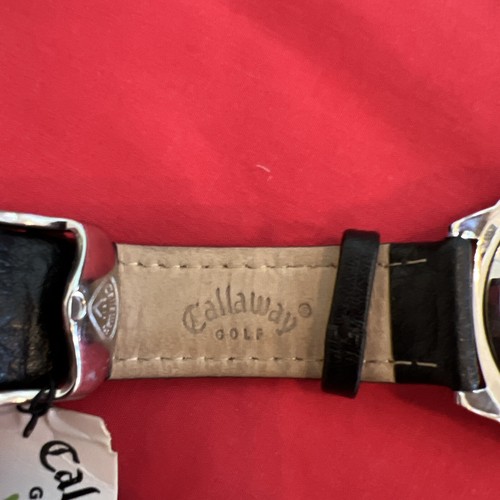 NEW Vintage CALLAWAY GOLF CY-2068 Mens Wristwatch ~ Leather Band w/NEW BATTERY! - Picture 8 of 14