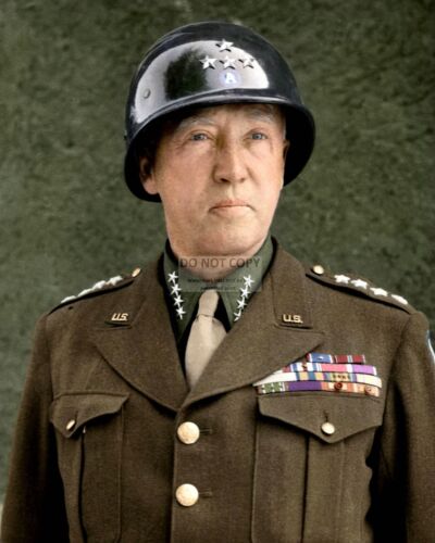 GENERAL GEORGE S. PATTON IN 1945 U.S. ARMY - 8X10 PHOTO (EP-220)